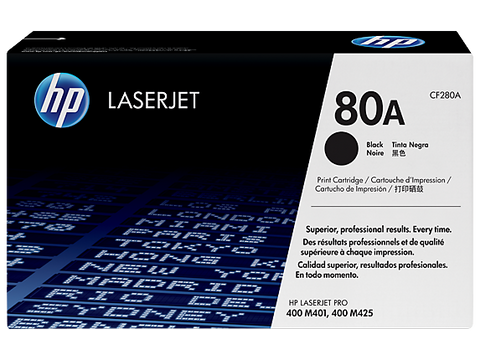HP TONER 80A BLACK ORIGINAL - CF280A - Zeshop